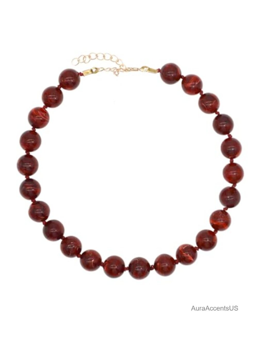 Chunky Large Beaded Necklace for Women Big Resin Stone Minimalistic Modern